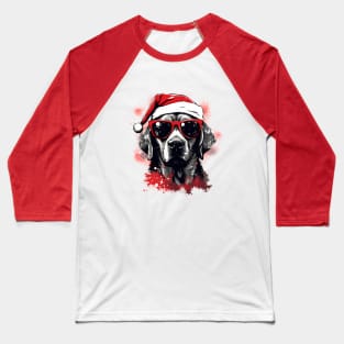 Magical Christmas Labrador in the snow: cute four-legged friend with festive hat Baseball T-Shirt